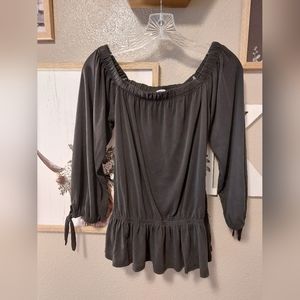 Off the Shoulder Black long sleeve Shirt
